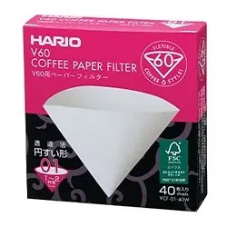 Hario V60 01 Dripper Filtresi, 40 Adet