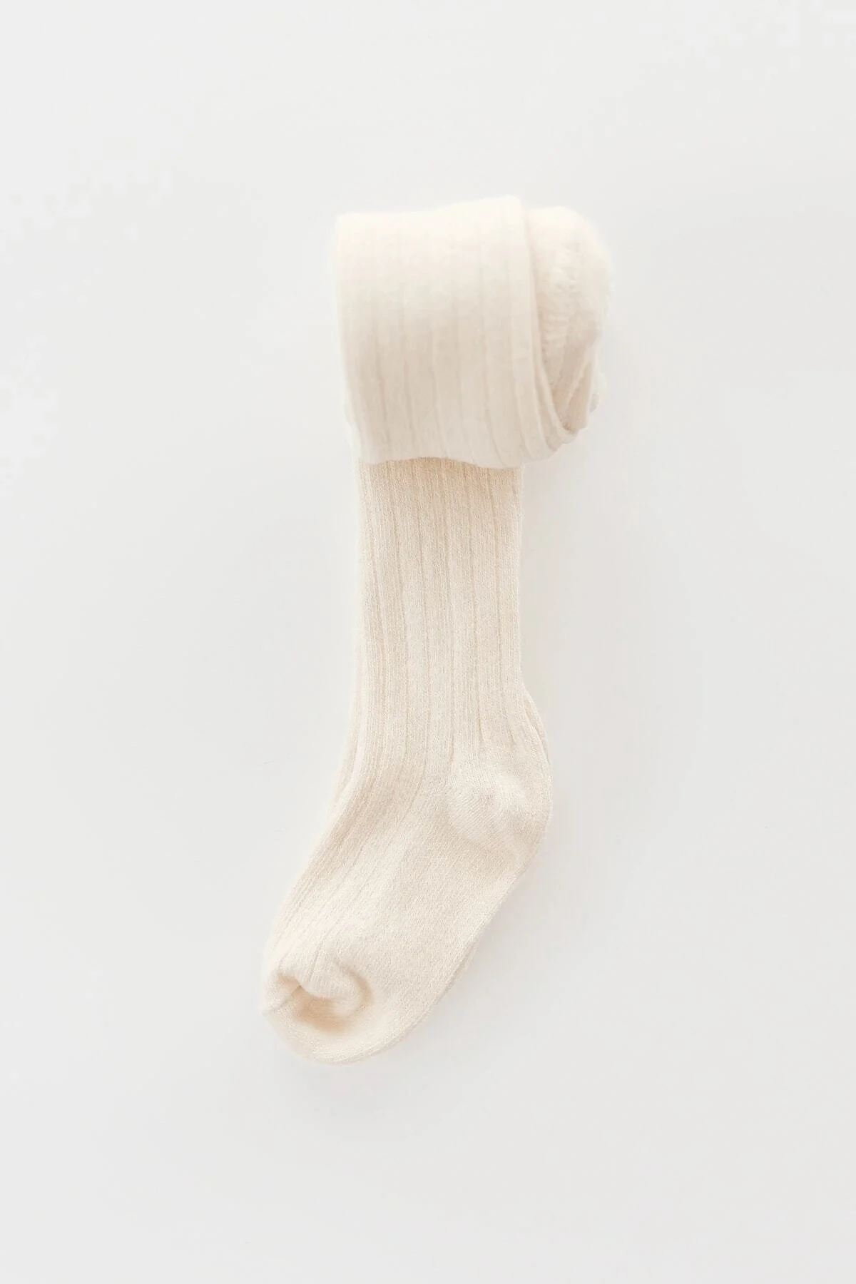 Pipper Kız Bebek Çocuk Fitilli Külotlu Çorap  (Tekli Paket) - Ekru