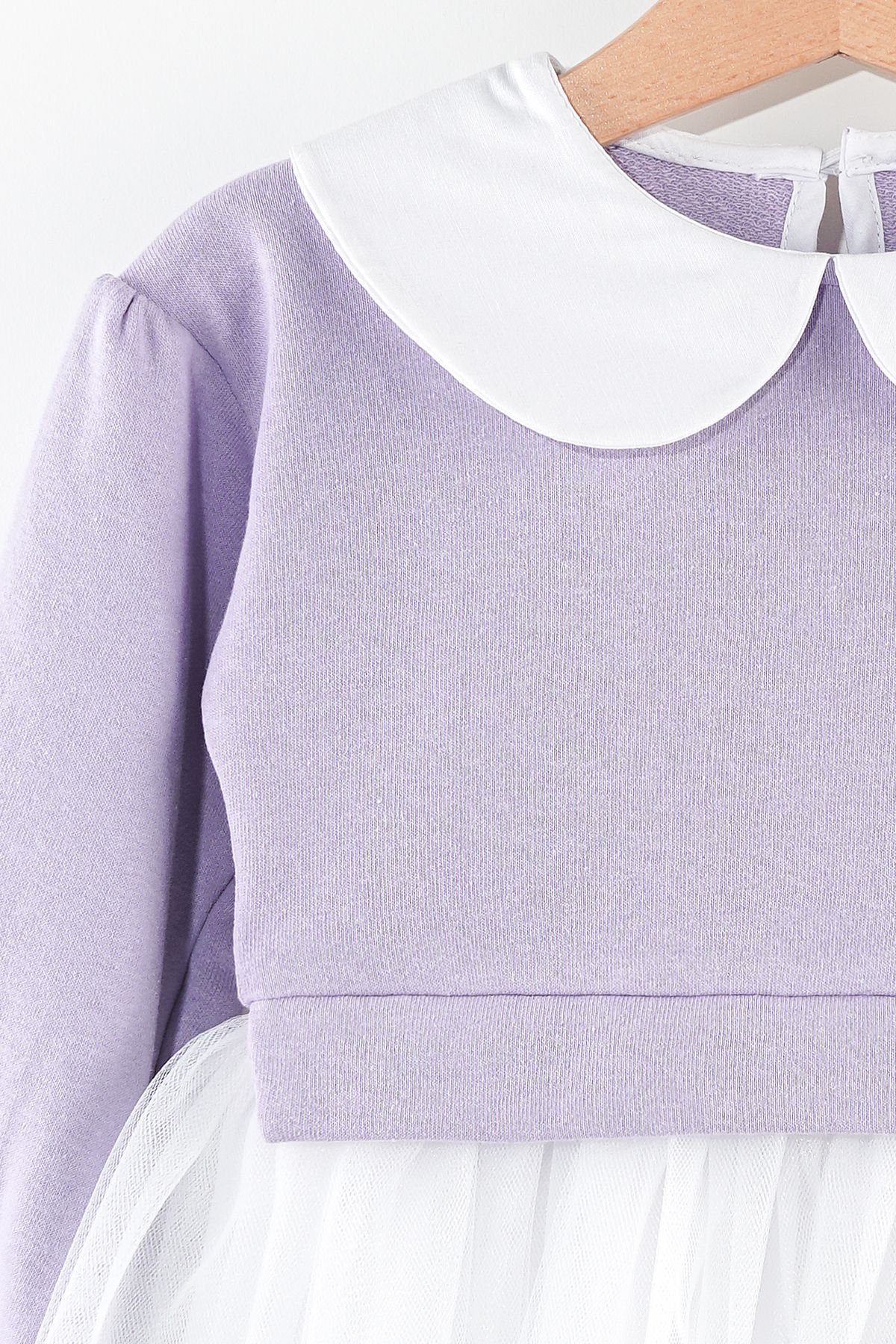 Soft Purple Üç Kat Tüllü Astarlı Bebek/çocuk Elbise (Lila)