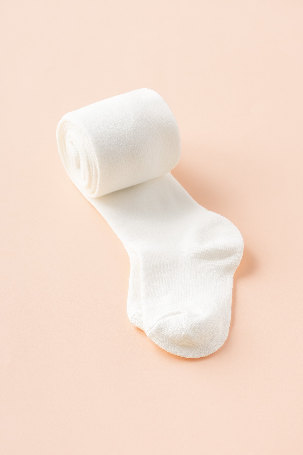 Kız Bebek Çocuk Külotlu Çorap  (Tekli) - EKRU