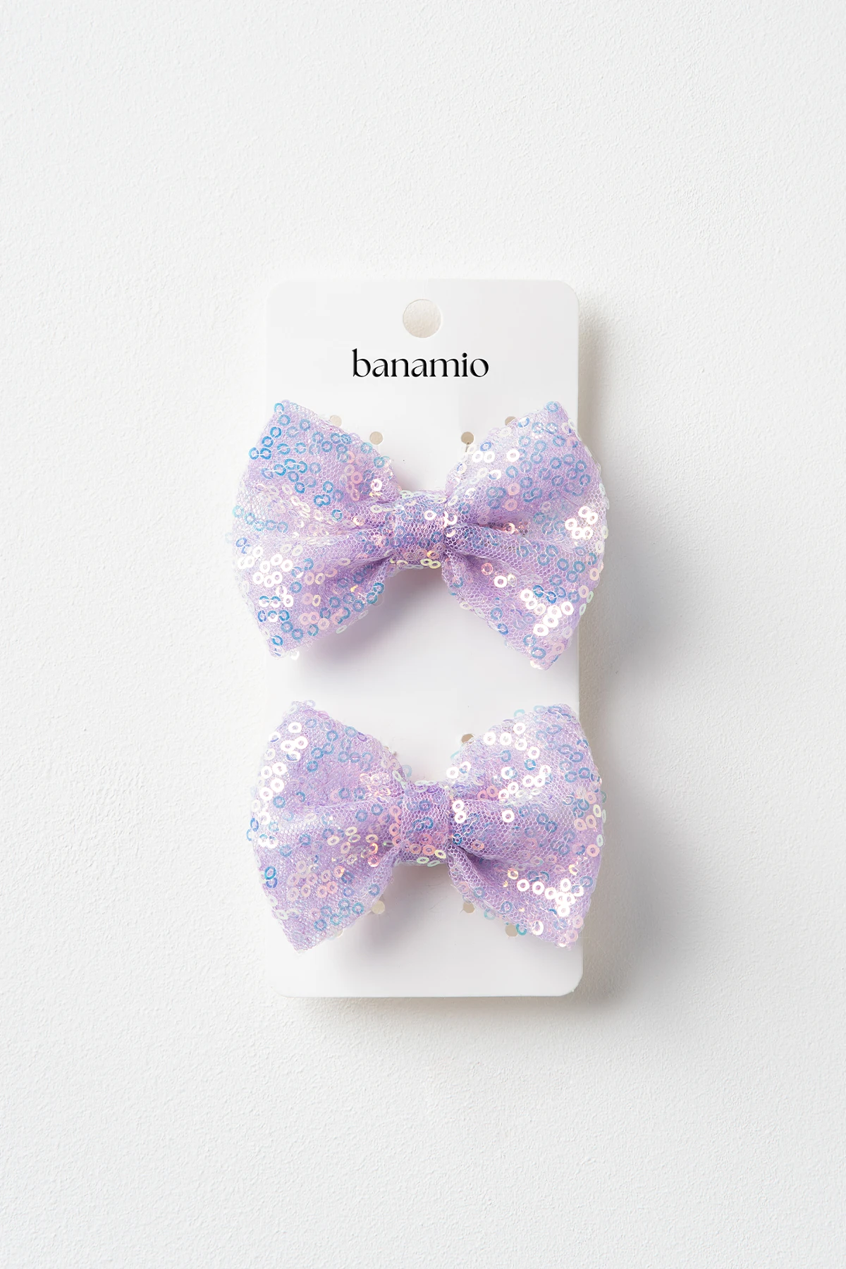 2'li Pul Payet Orta Boy Fiyonk İkili Toka Seti - Lila