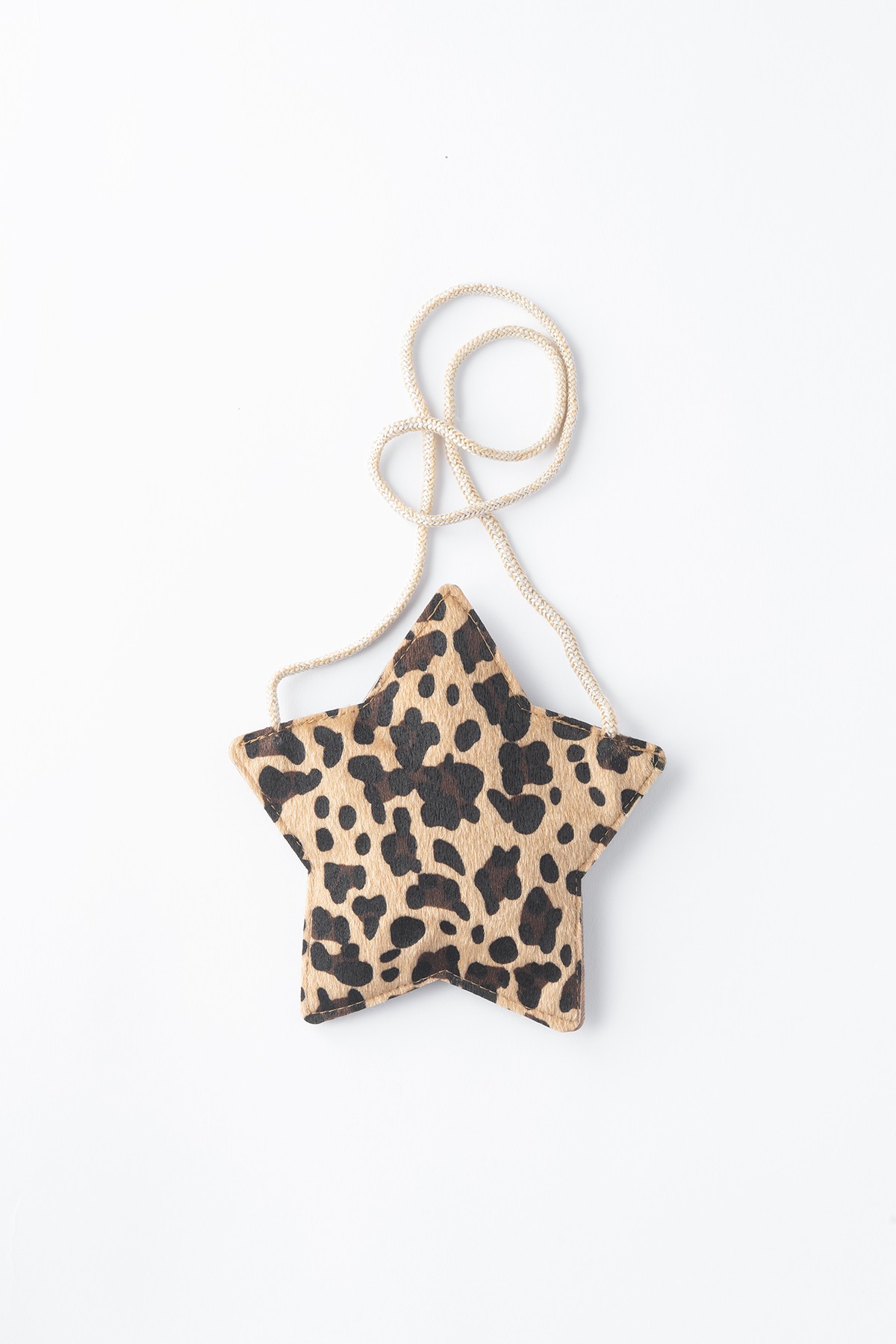Yıldız Şekilli Fermuarlı Çocuk Çantası - Leopar