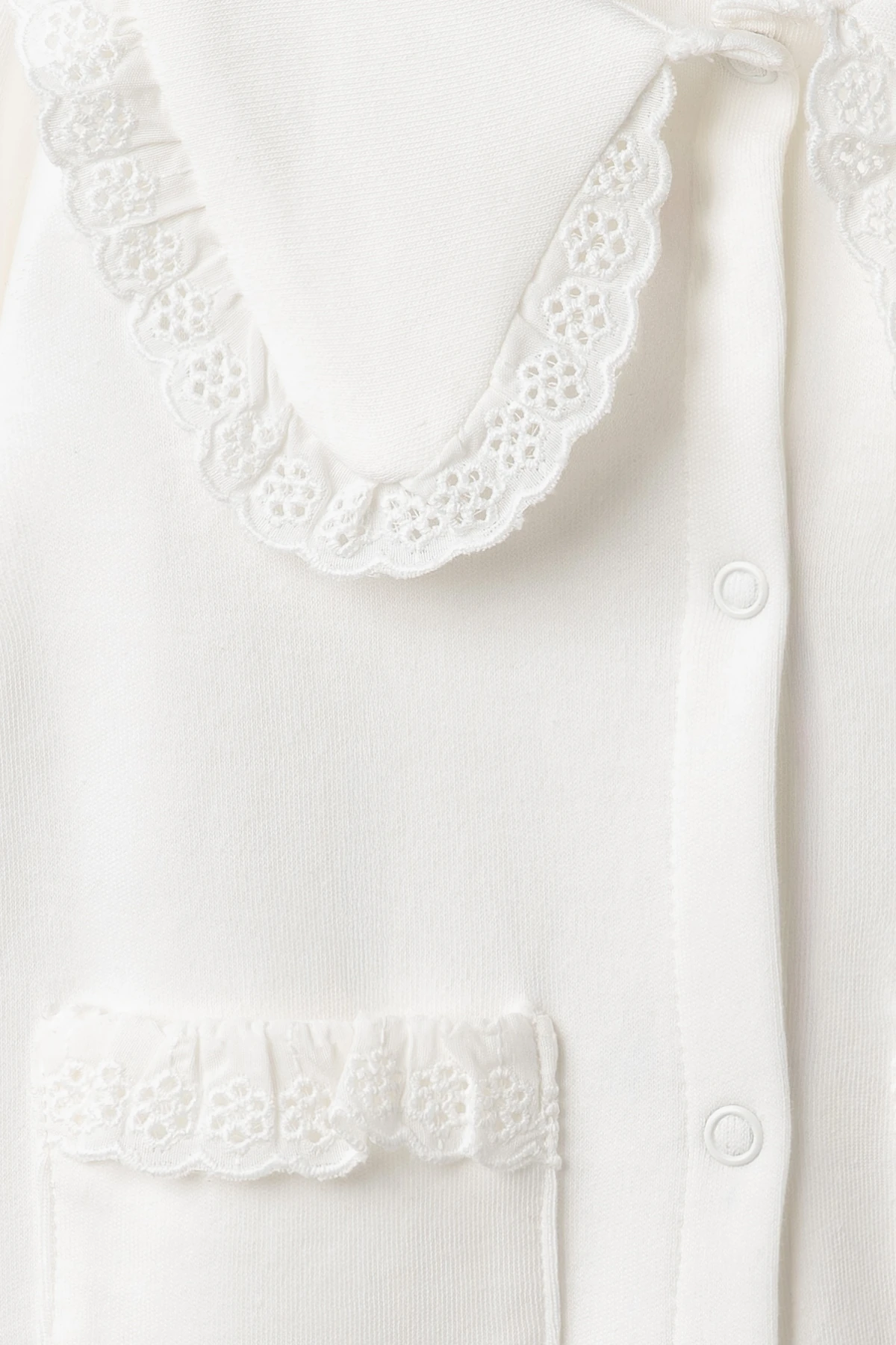 Jessie Yenidoğan Fisto Detaylı Pamuklu Tulum Hastane Çıkışı