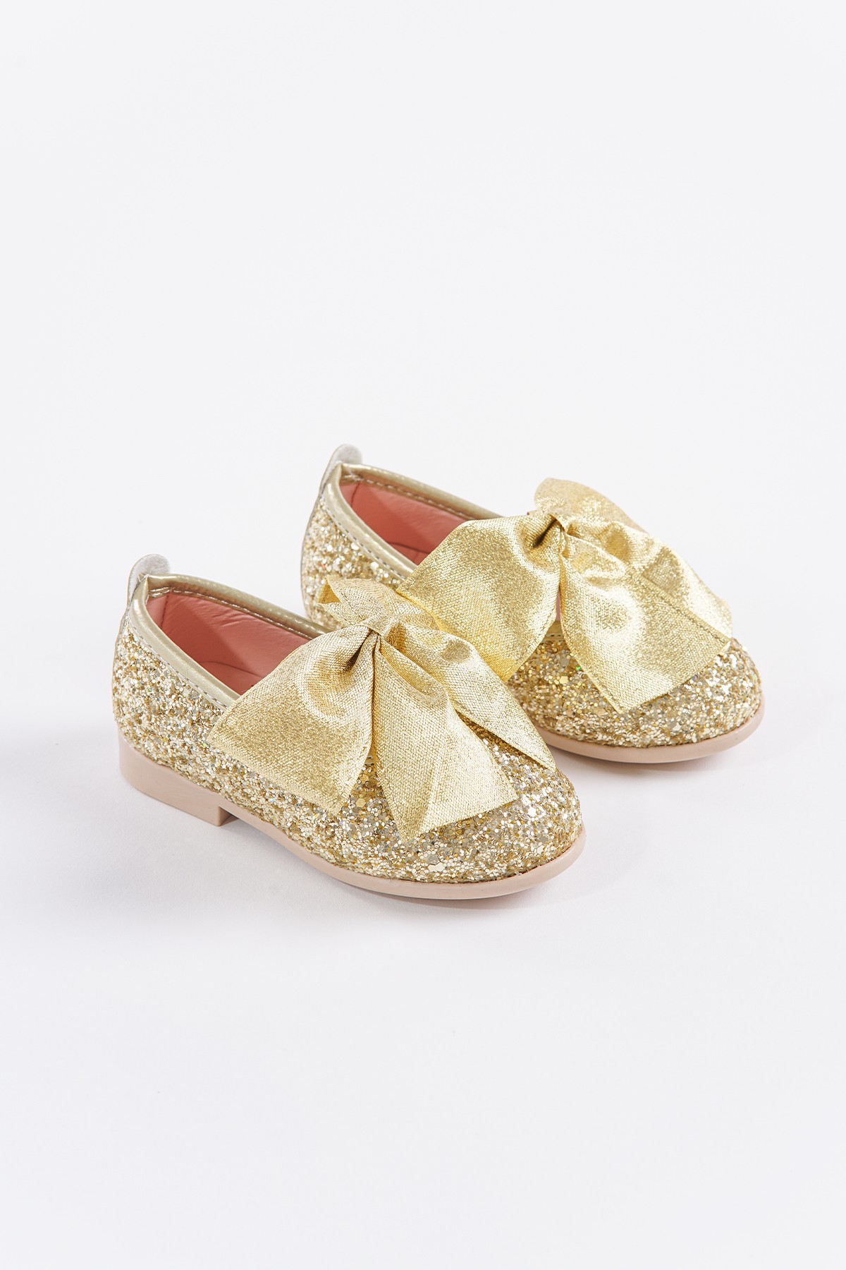 SHUU Fiyonklu Cam Kırığı Taş Kaplama Kız Çocuk Ayakkabı - Altın