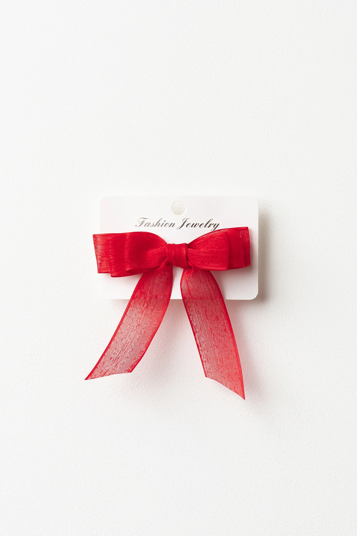 Simli Organze Fiyonk Toka - Kırmızı