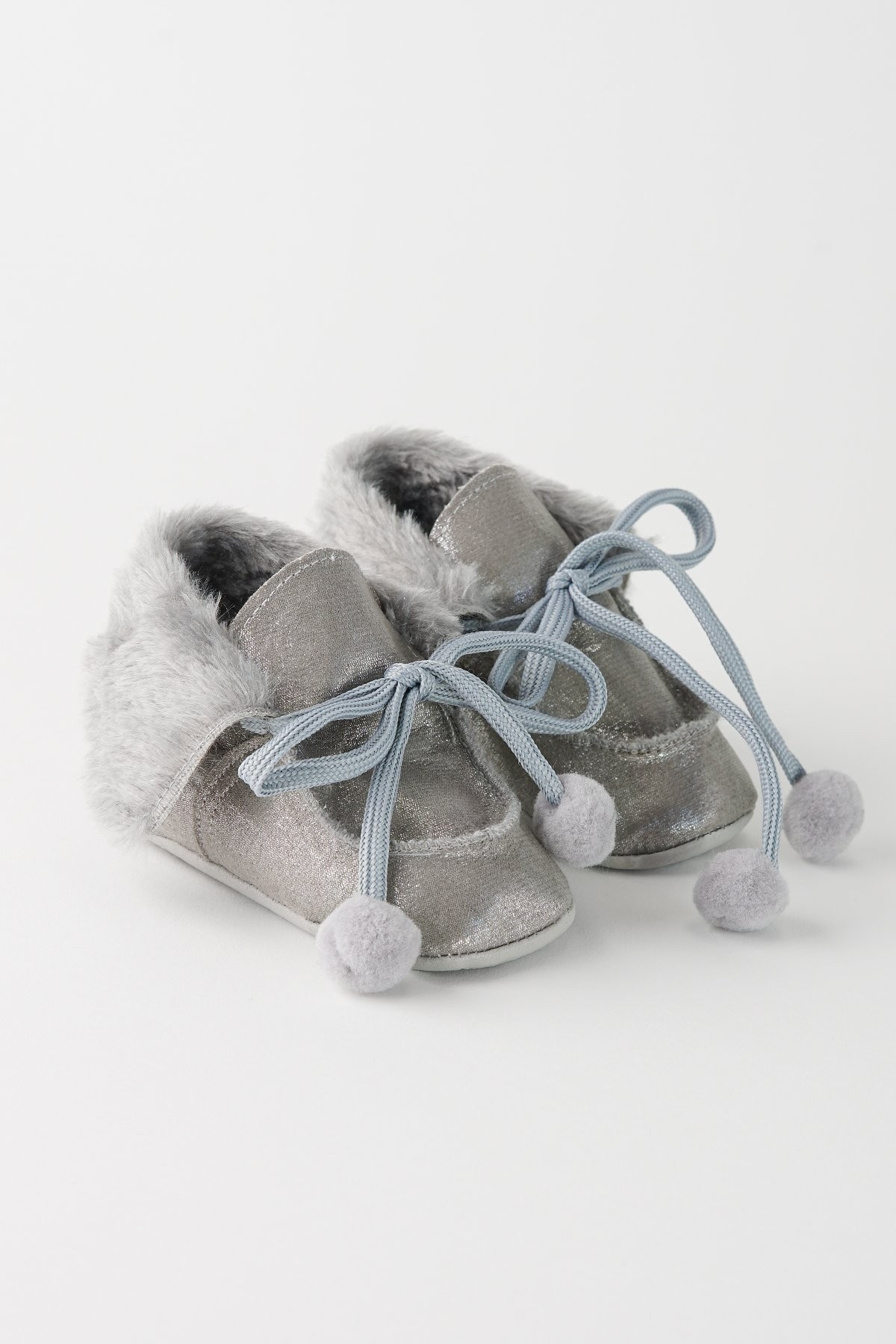 Sacha Kız Bebek Simli Parıltılı Patik Ayakkabı (Gri)
