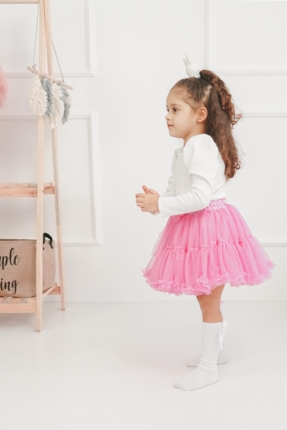 Tül Fiyonk Detaylı Astarlı Kabarık Karnaval Tütü Etek - Pembe