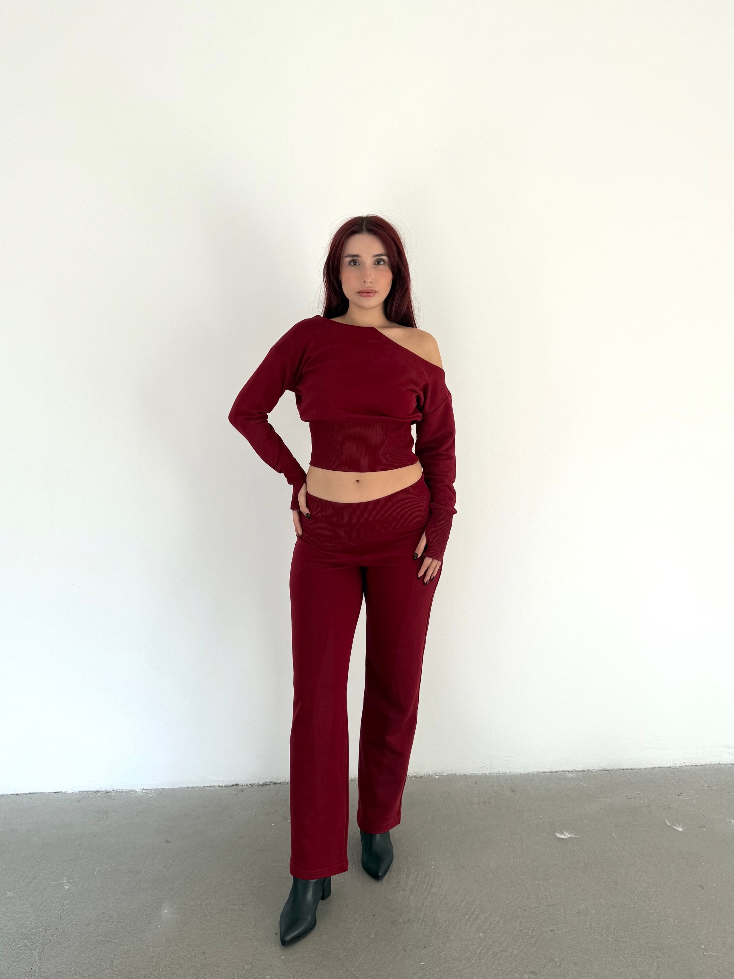 LS - Lenora Bordo Pantolon Takım 
