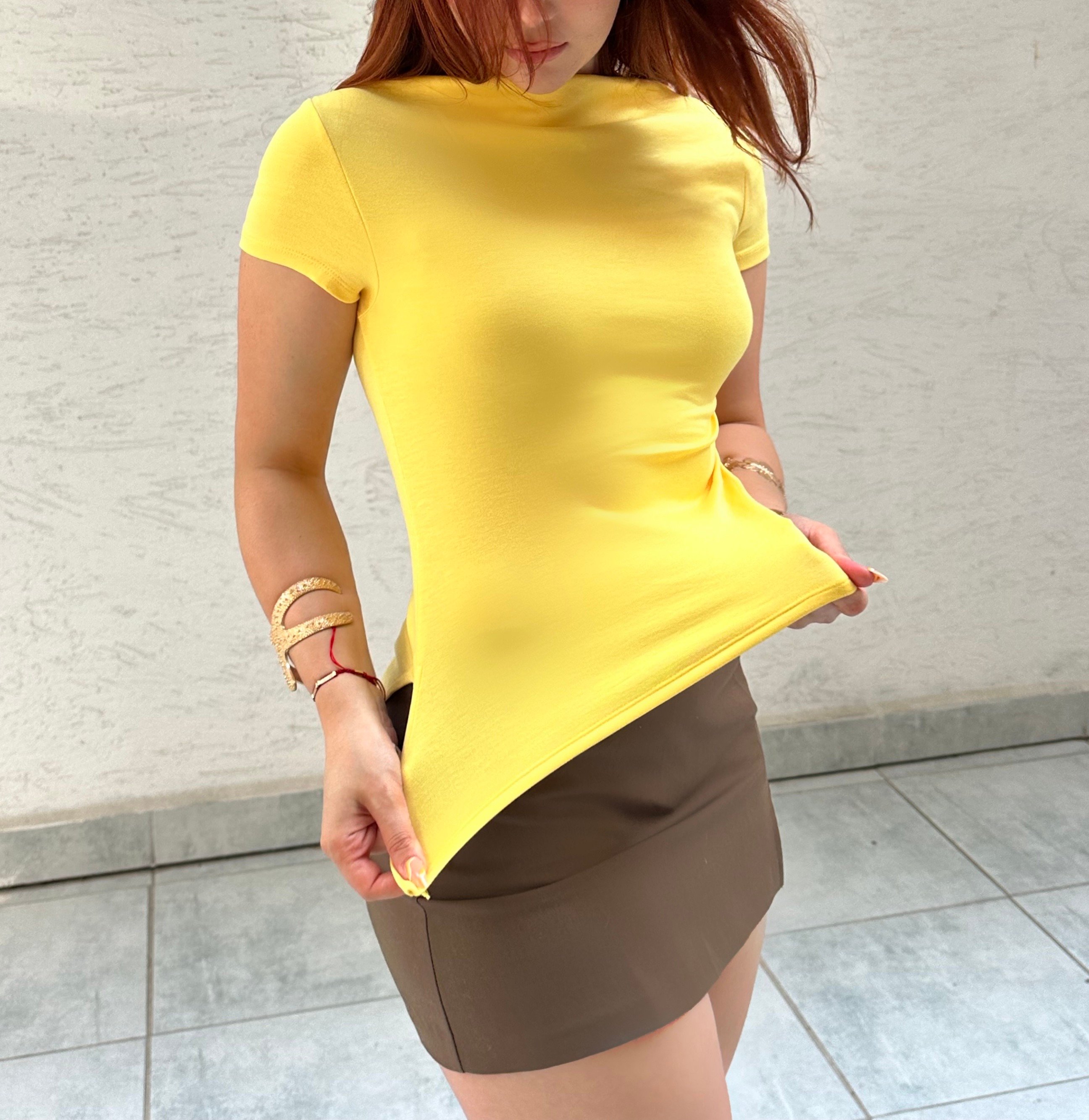 LS - Sarı Dar Yaka  Basıc
