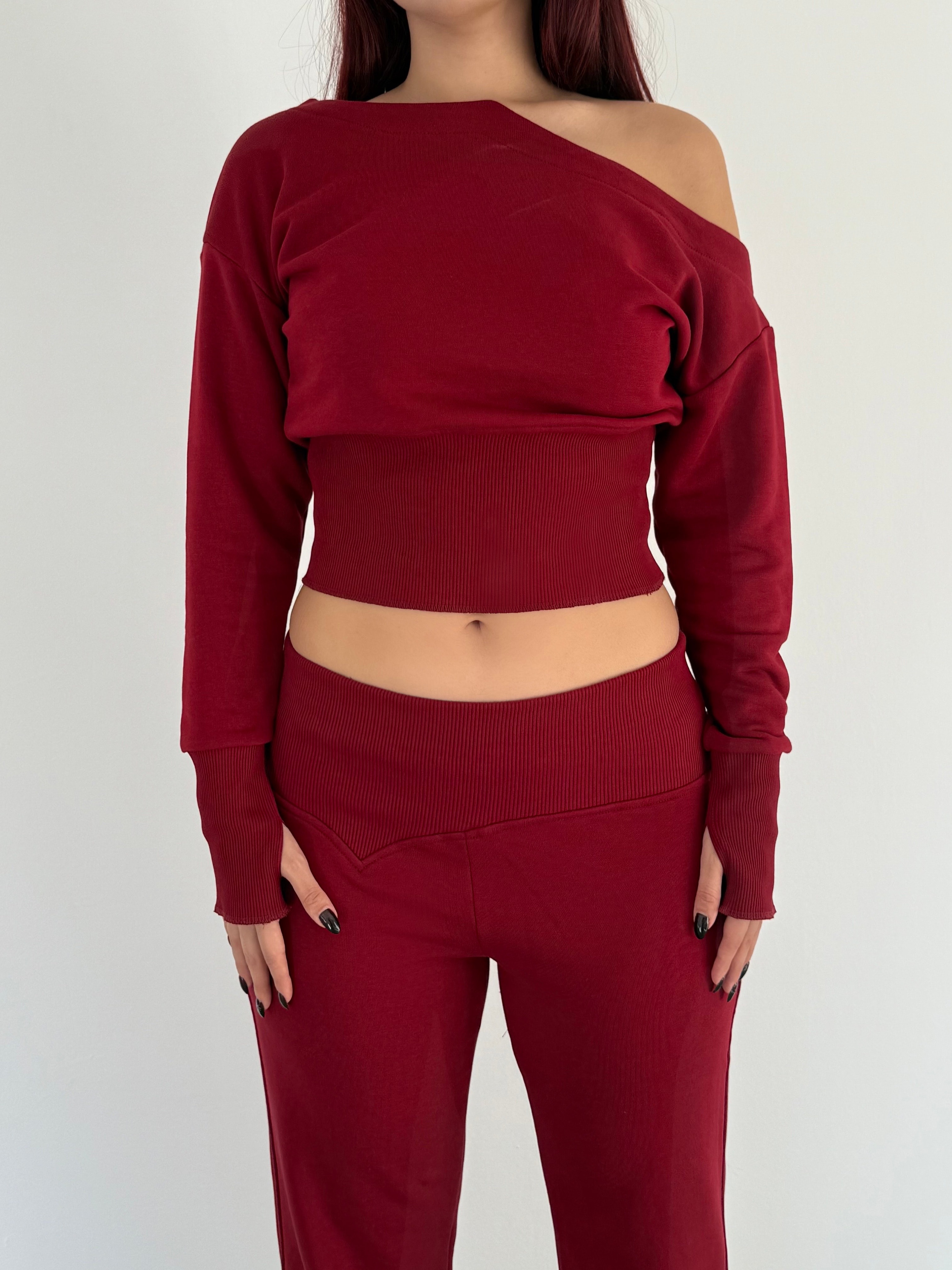 LS - Lenora Bordo Pantolon Takım 