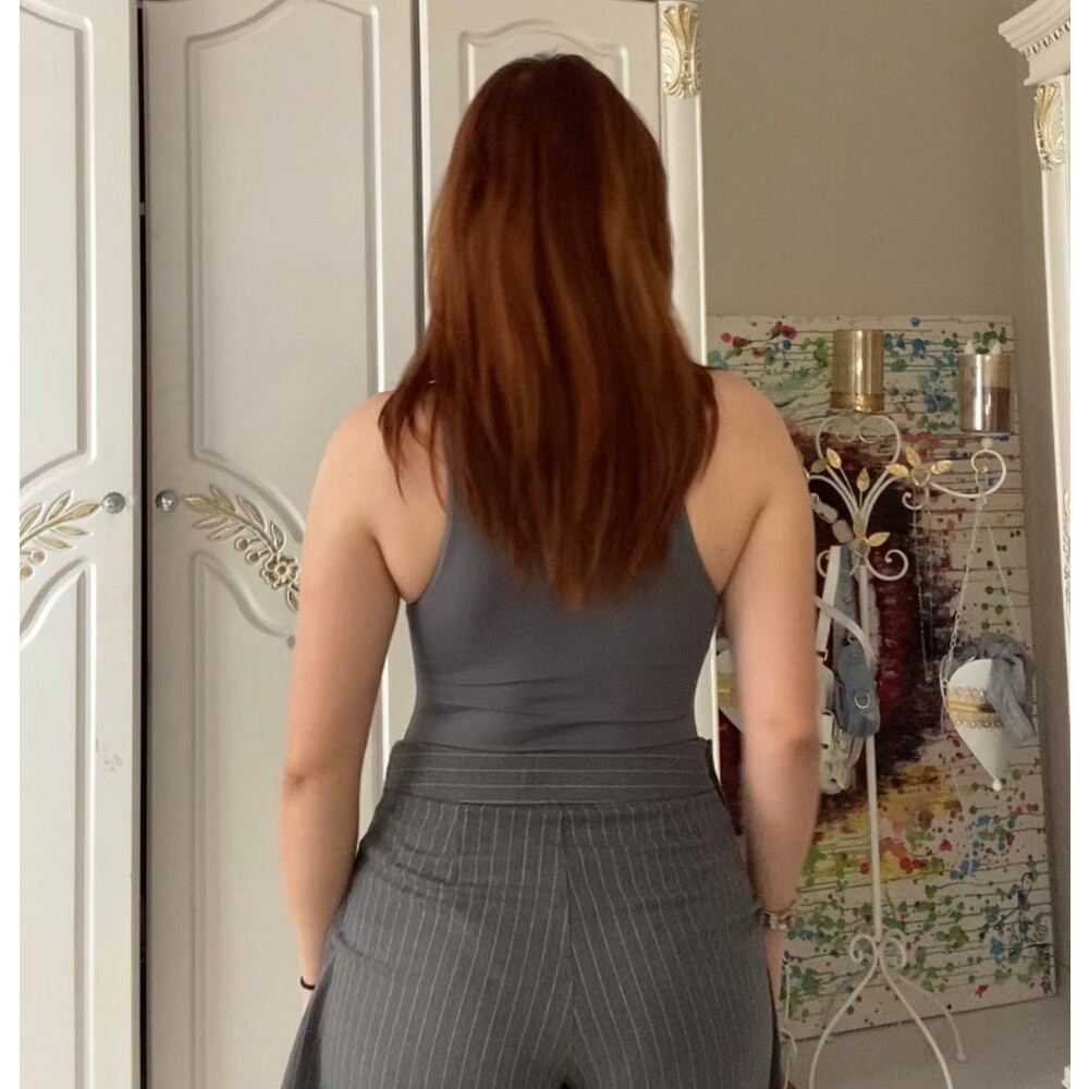 LS - Koyu Gri  Premium  Halter Yaka Body