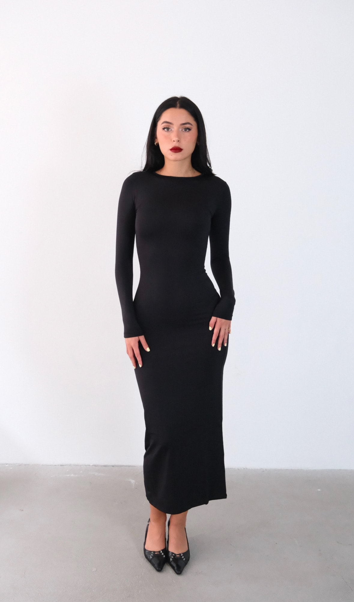 LS - Midnight Siyah Uzun Elbise