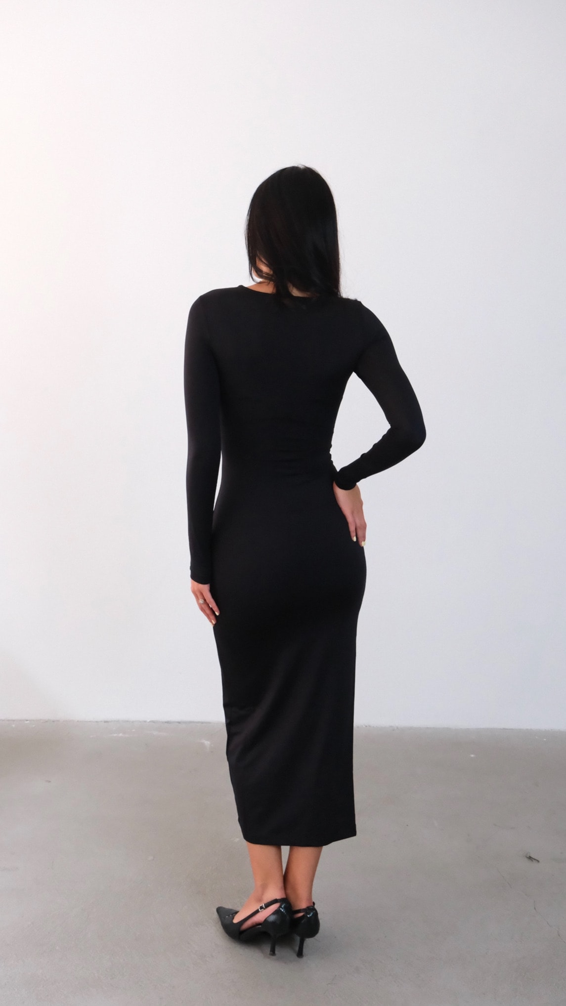 LS - Midnight Siyah Uzun Elbise