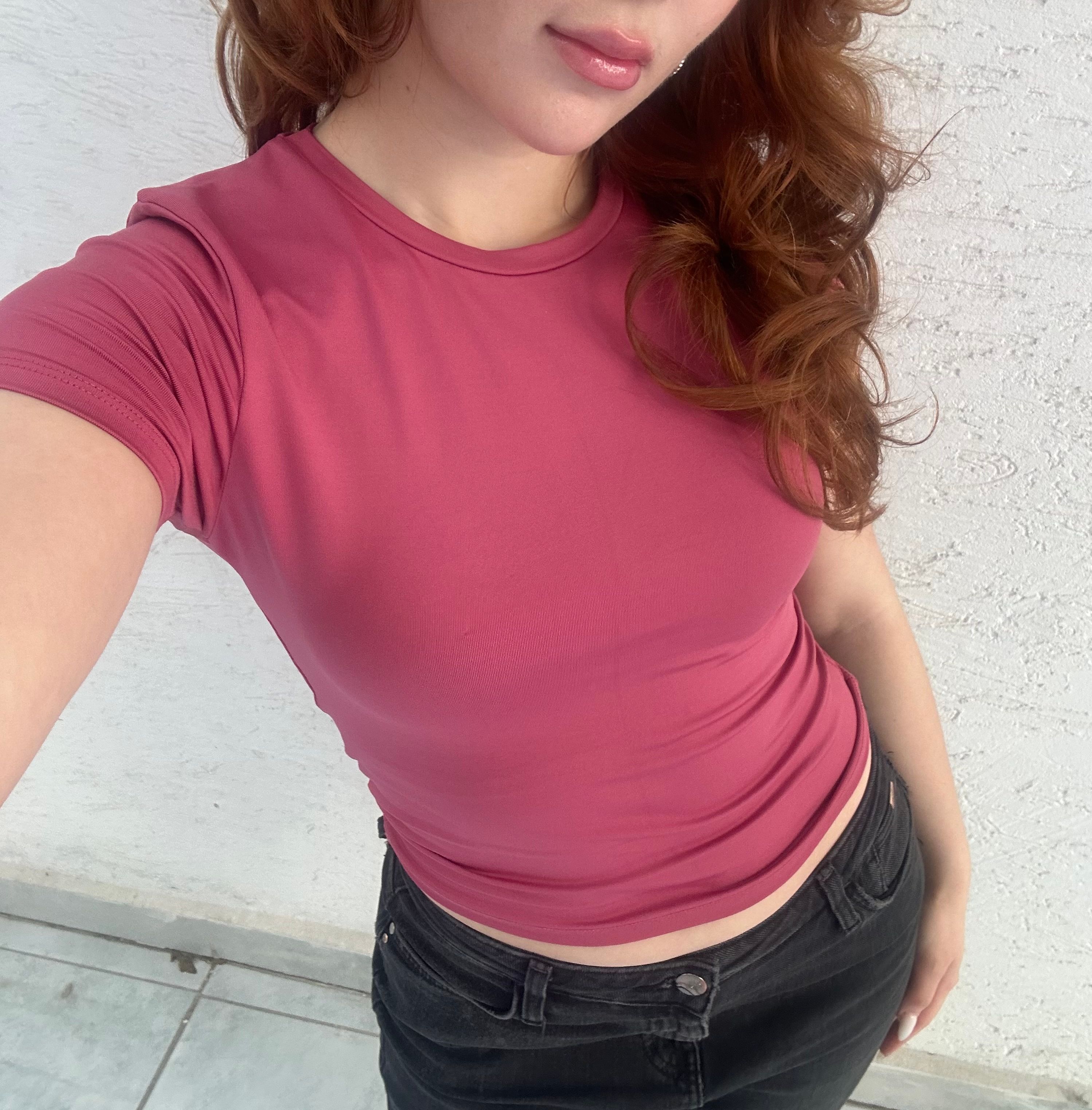 LS - Ruby Pink Kısa Kollu Basıc