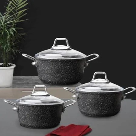 Falez Black Line Midi 6 Parça Tencere Seti