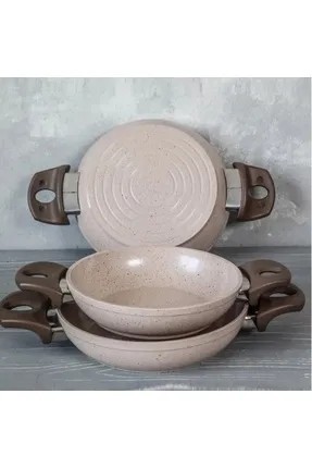 Gülsan Safran Kapaklı Sahan Seti (18-20-22 cm)