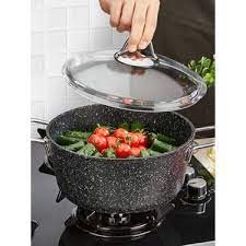 Falez 22 cm Black Line Derin Granit Tencere(3,5 Lt)