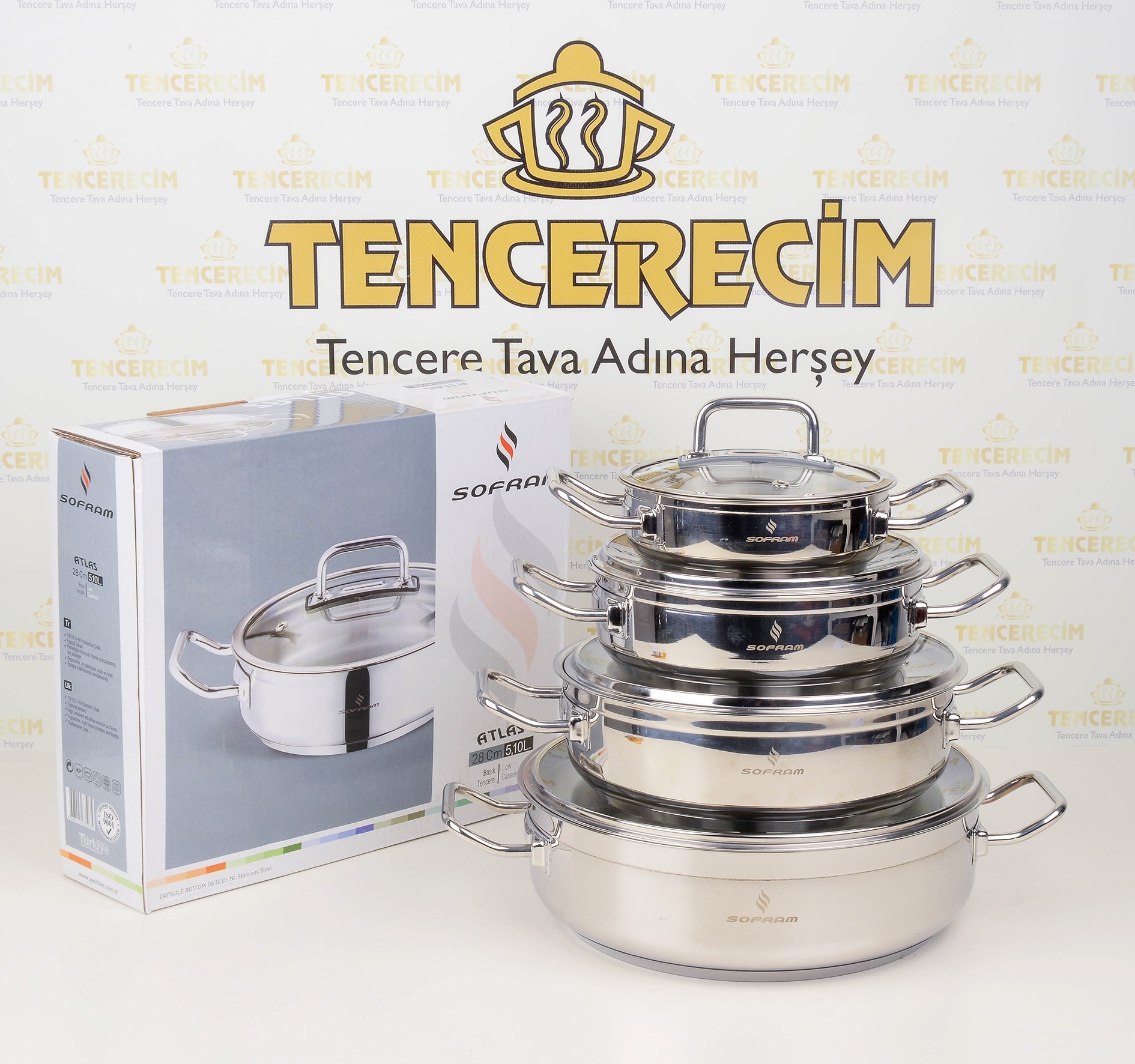  Sofram Atlas Serisi 4’lü Basık Tencere Seti (16-20-24-28 cm)