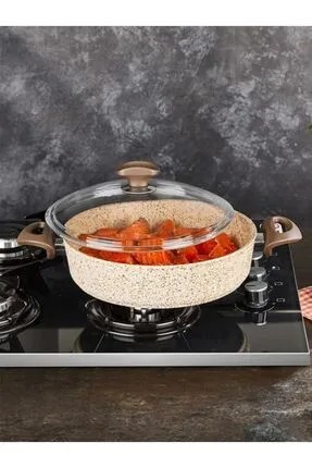 Falez 26 cm Creamy Basık Granit Tencere