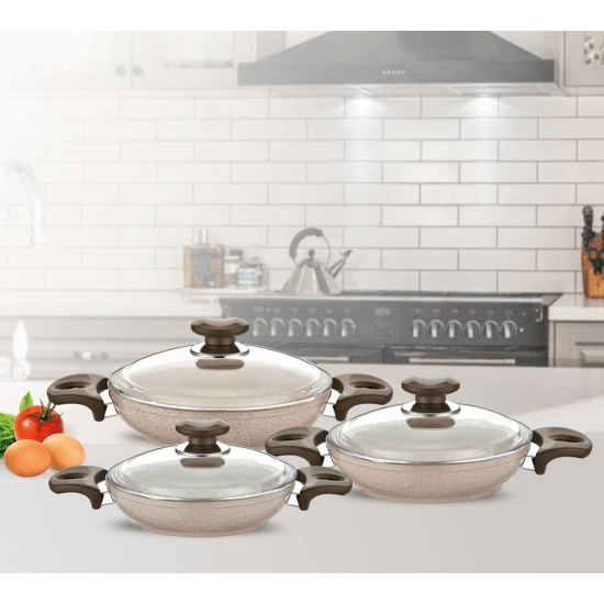 Gülsan Safran Kapaklı Sahan Seti (18-20-22 cm)