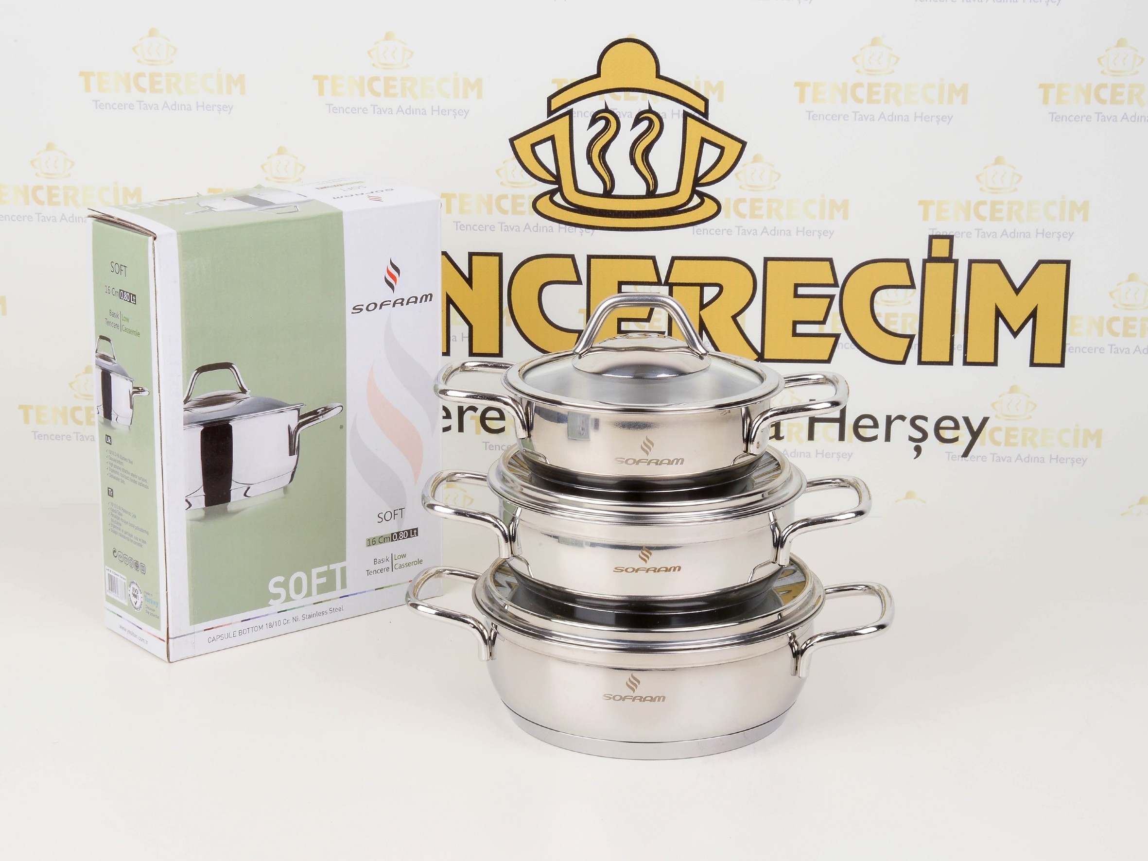 Sofram Soft 3'lü Basık Mini Tencere Seti 