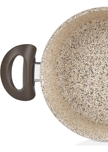Falez 24 cm Creamy Basık Granit Tencere