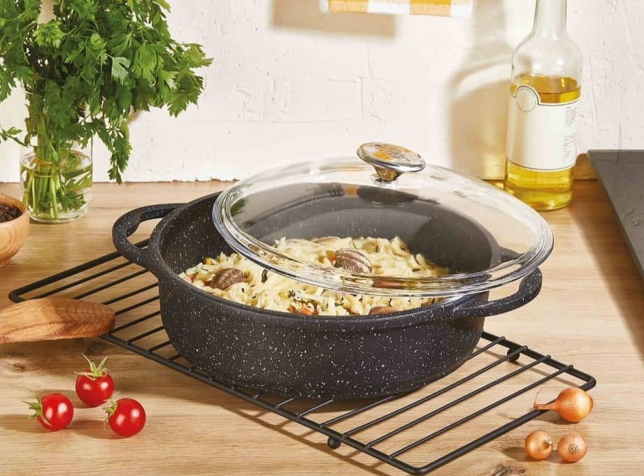 CEM 28 cm Döküm Granit Pilav & Karnıyarık Tenceresi