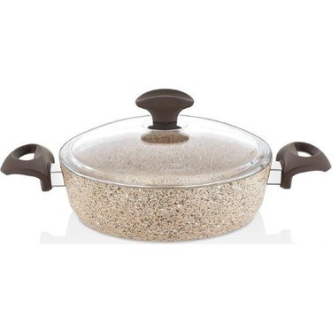 Falez 22 cm Creamy Basık Granit Tencere