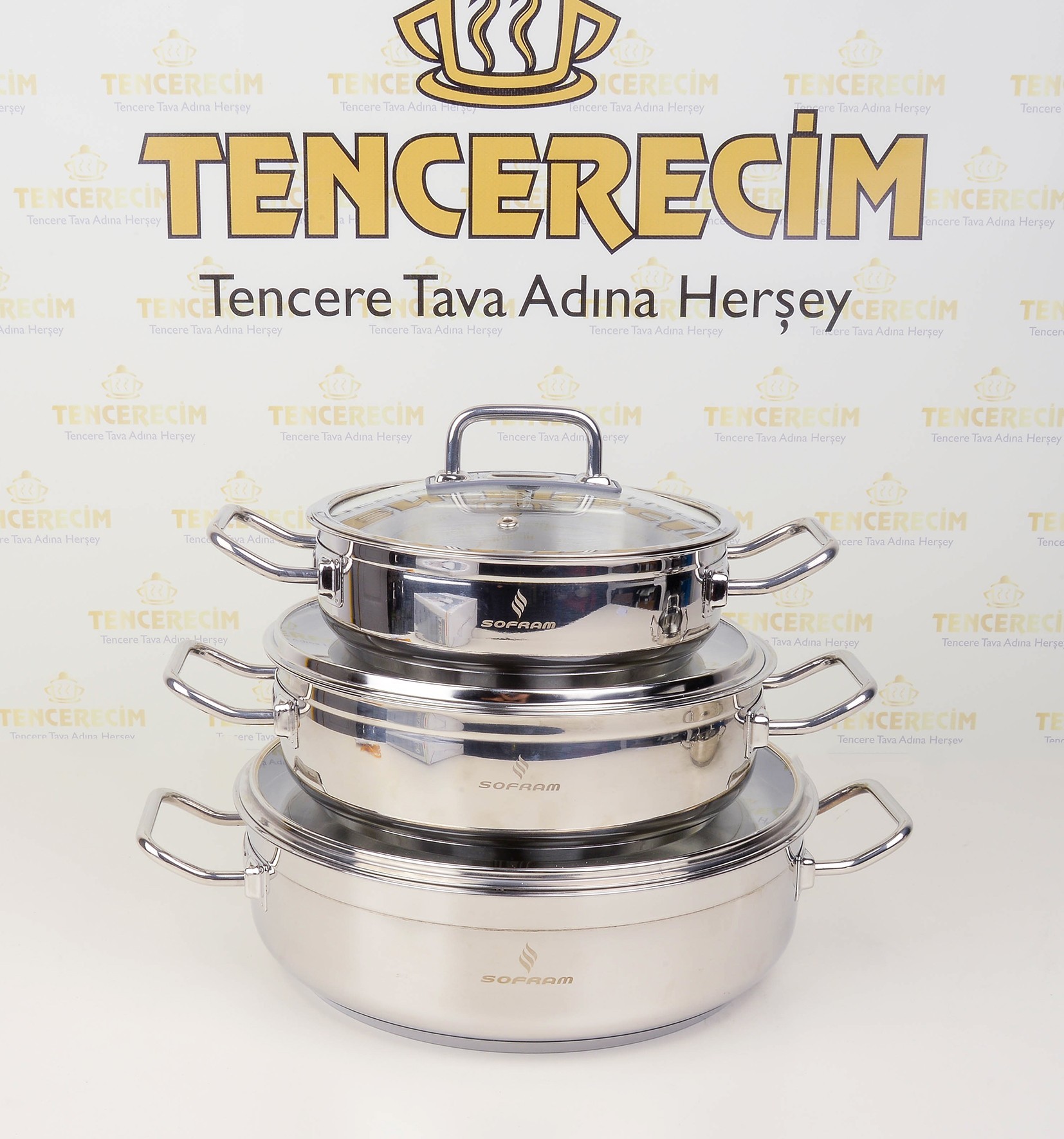 Sofram Atlas Serisi 3’lü Basık Tencere Seti (16-20-24 cm)