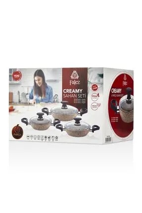 Falez Creamy Sahan Seti – 18-20-22 Cm Kapaklı