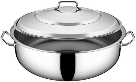 Gülsan 45 cm Çift Kapsül Tabanlı 17 Litre Basık Çelik Tencere