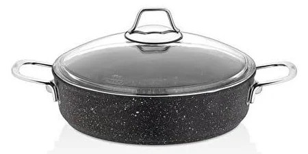 Falez 30 cm Black Line Basık Granit Tencere
