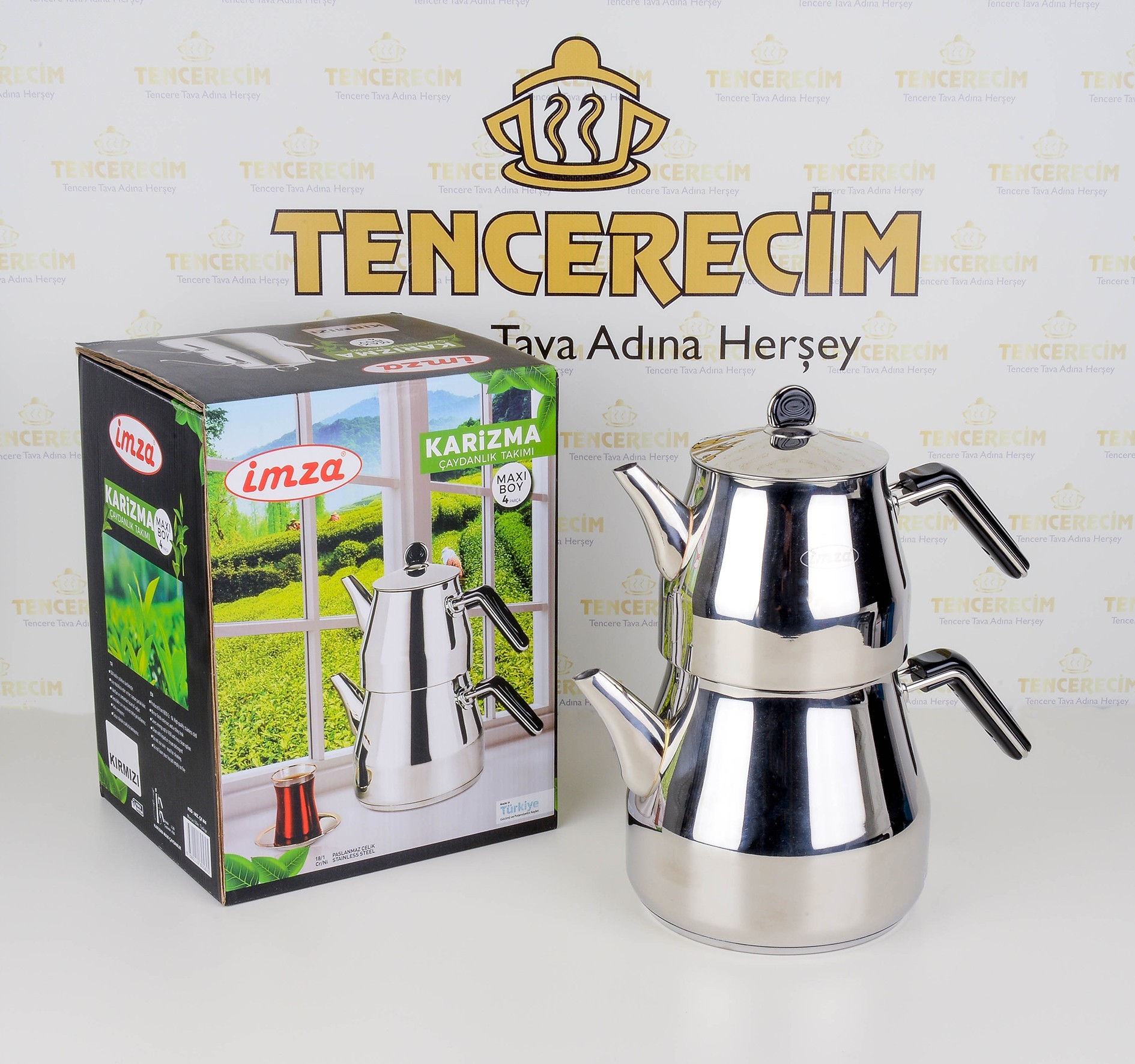 İmza Maxi Boy Çelik Demlik Takımı 
