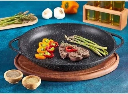 Lavonni 36 cm Döküm Granit Bazlama Tavası