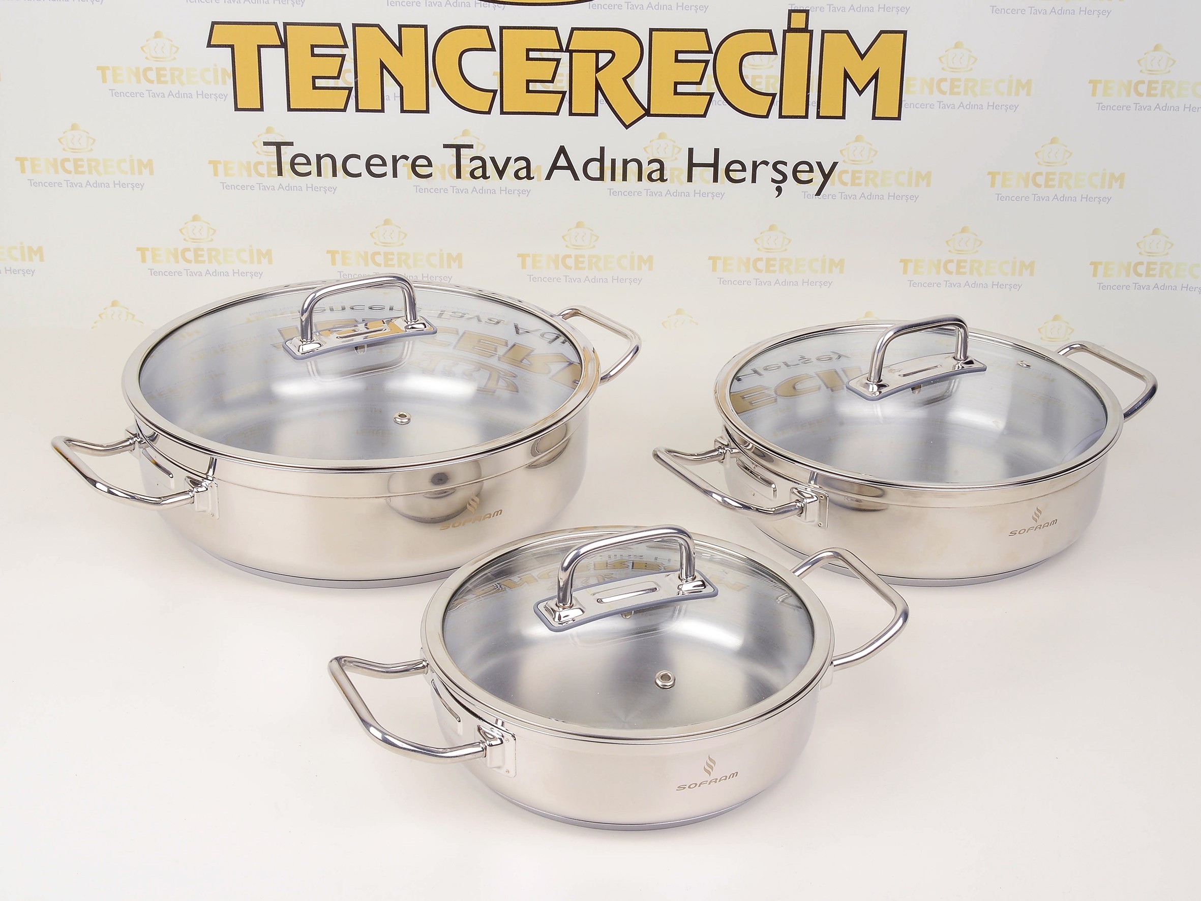 Sofram Atlas Serisi 3’lü Basık Tencere Seti (16-20-24 cm)