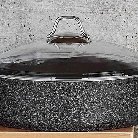 Falez 26 cm Black Line Basık Granit Tencere
