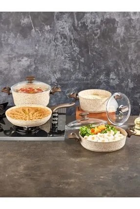Falez Creamy 7 Parça Tencere Seti