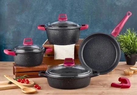 Gülsan 7 Parça Döküm Granit Elit Tencere Seti