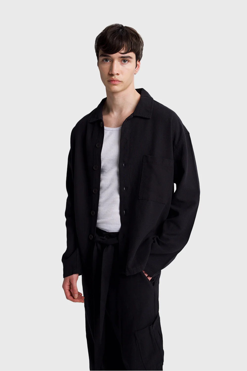 Gabardin Keten Karışımlı Gömlek 5308
