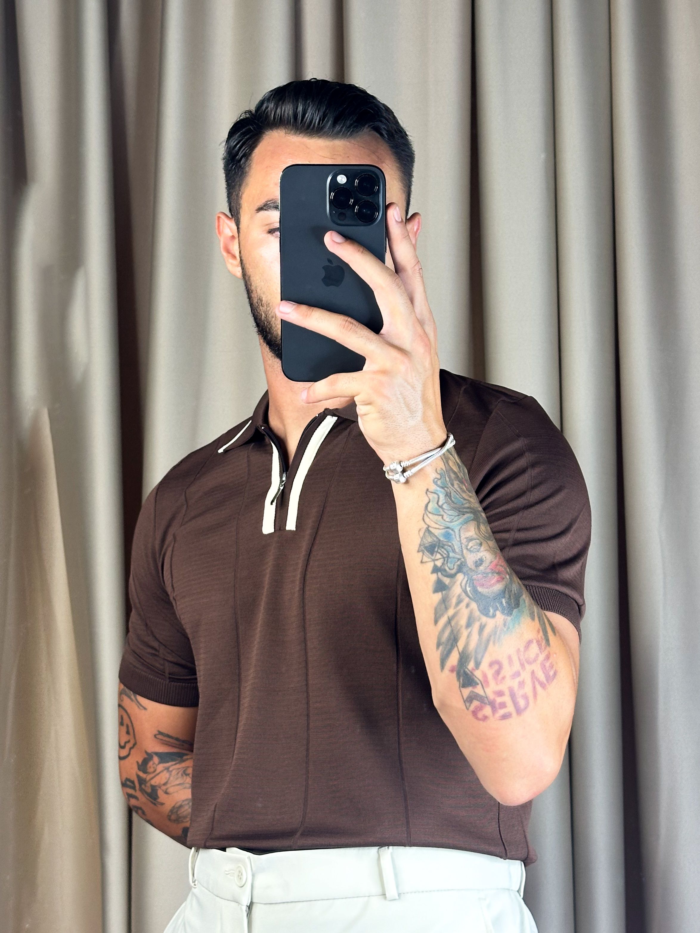 Acı Kahve Larvatto Merserize Polo Yaka T-shirt 5415