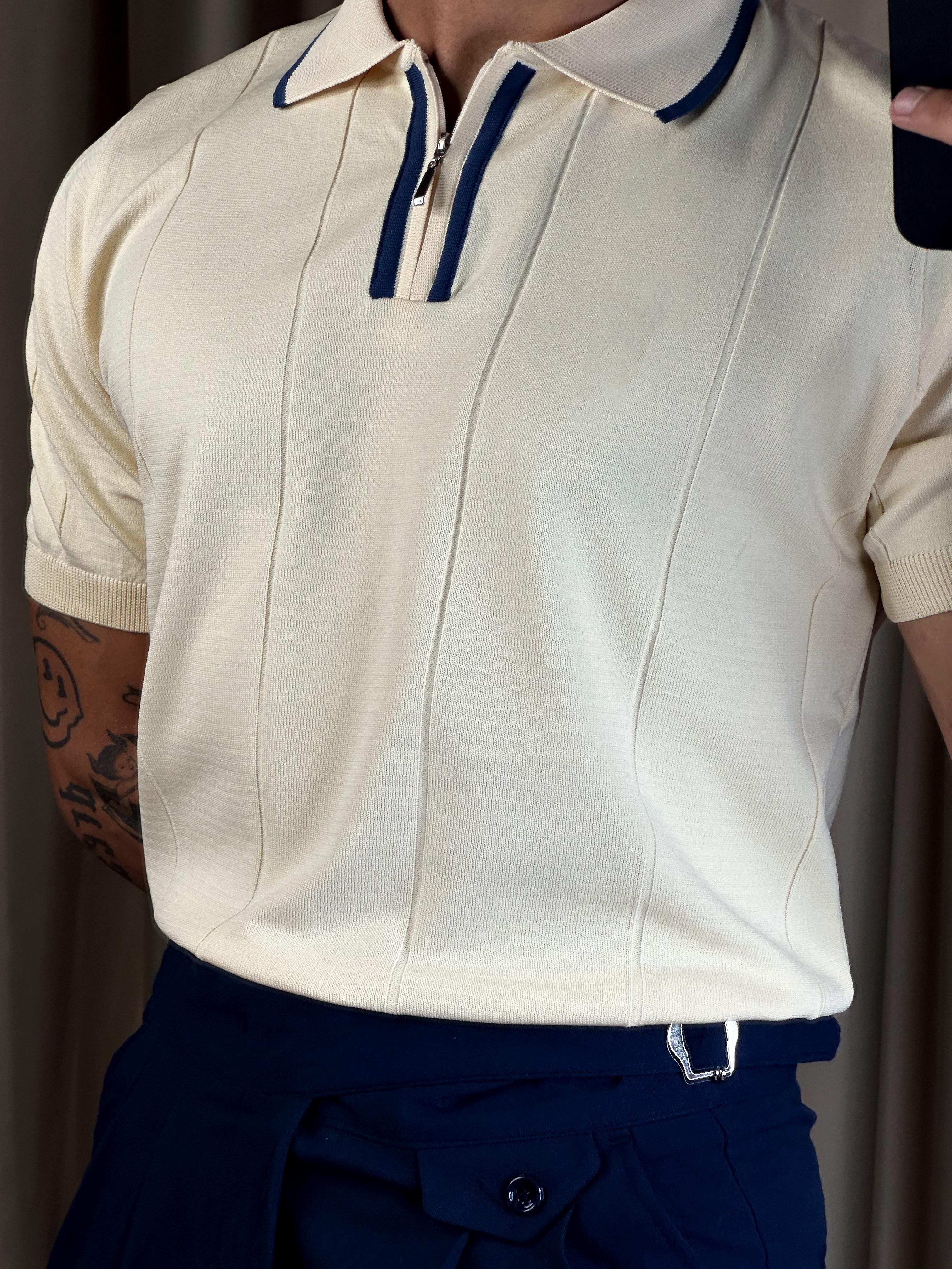 Krem Larvatto Merserize Polo Yaka T-shirt 5414
