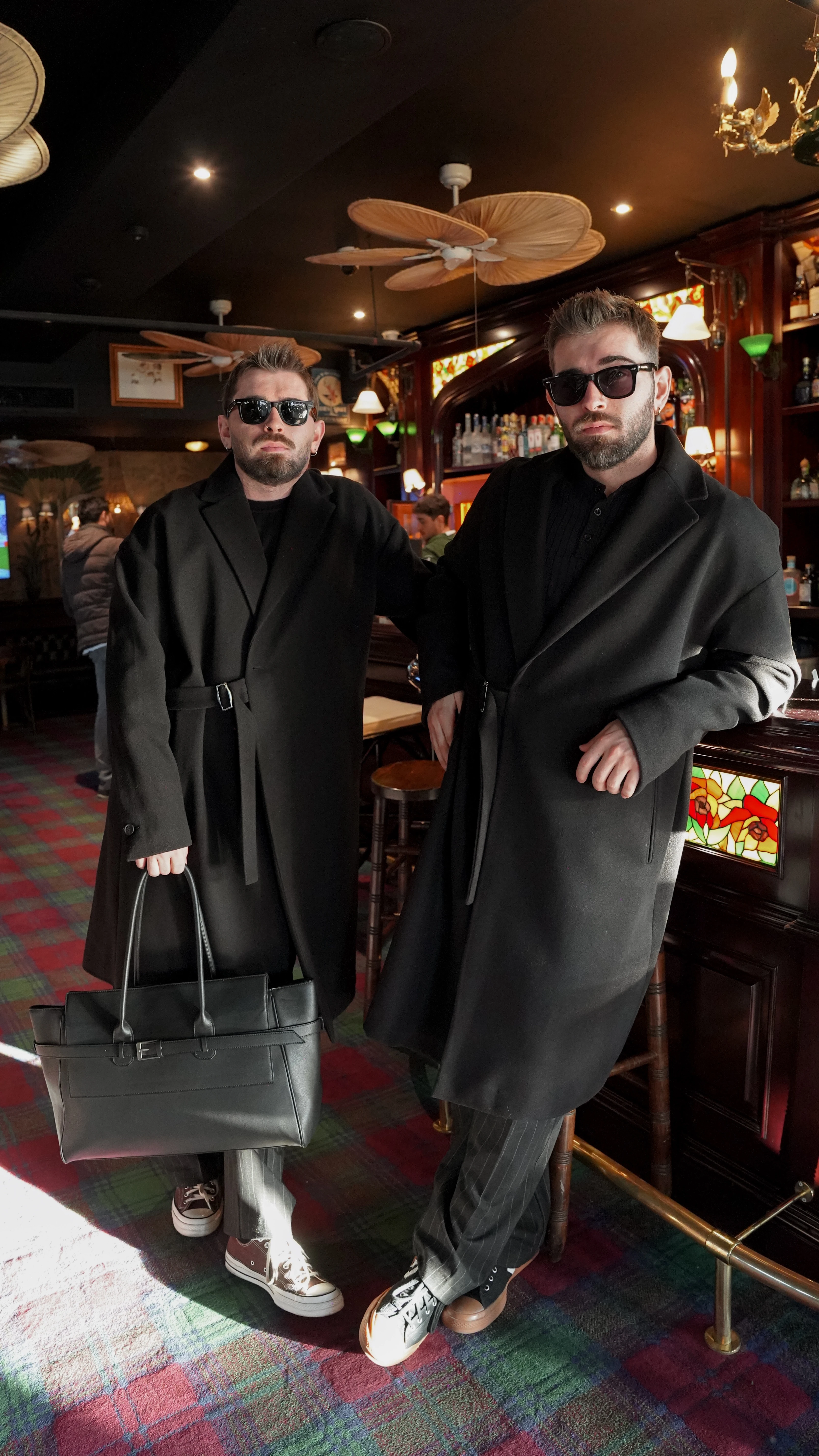 Siyah Kemerli Kaşe Kaban FW5902