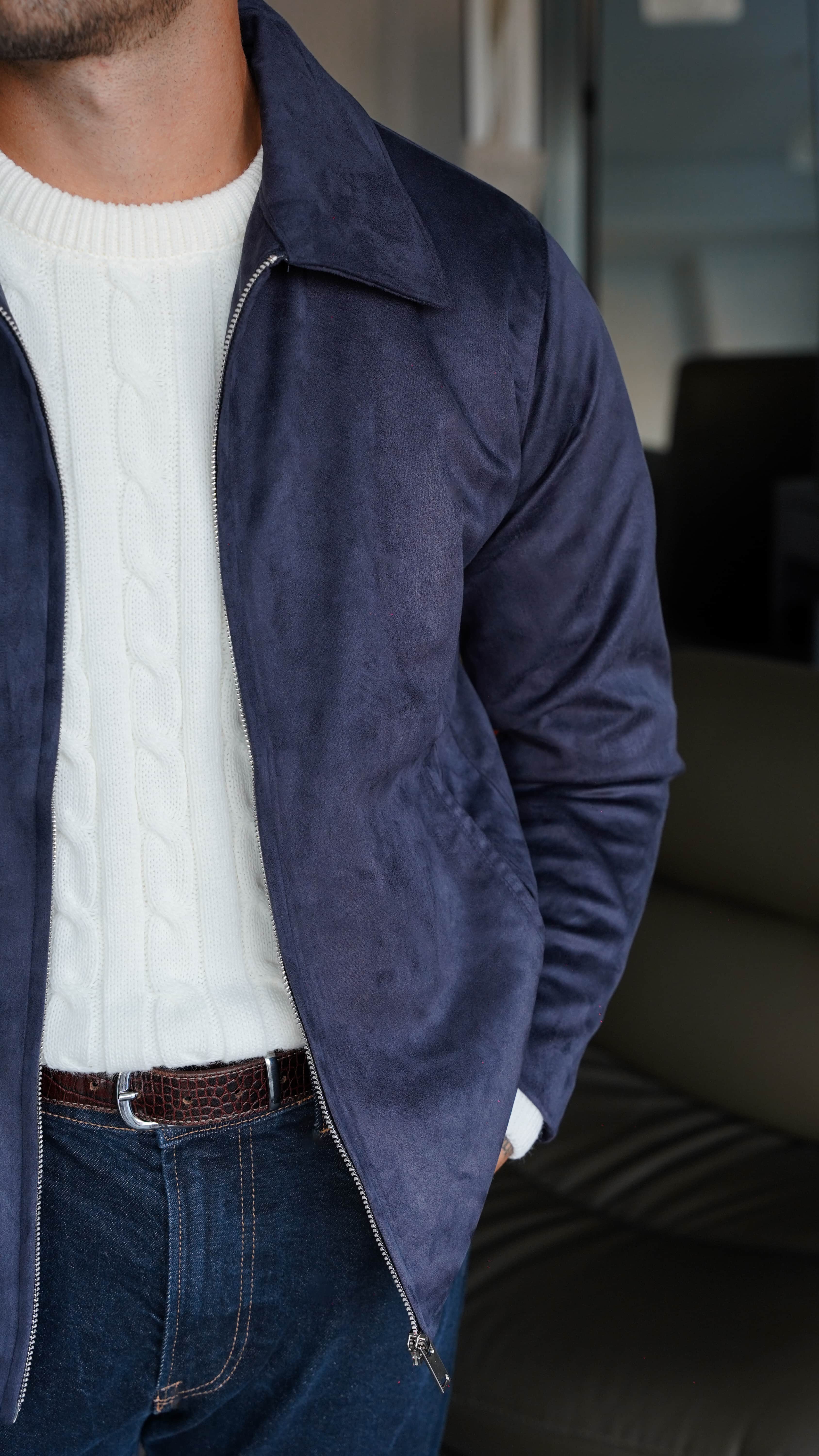 Belgravia Süet Lacivert Ceket FW5808