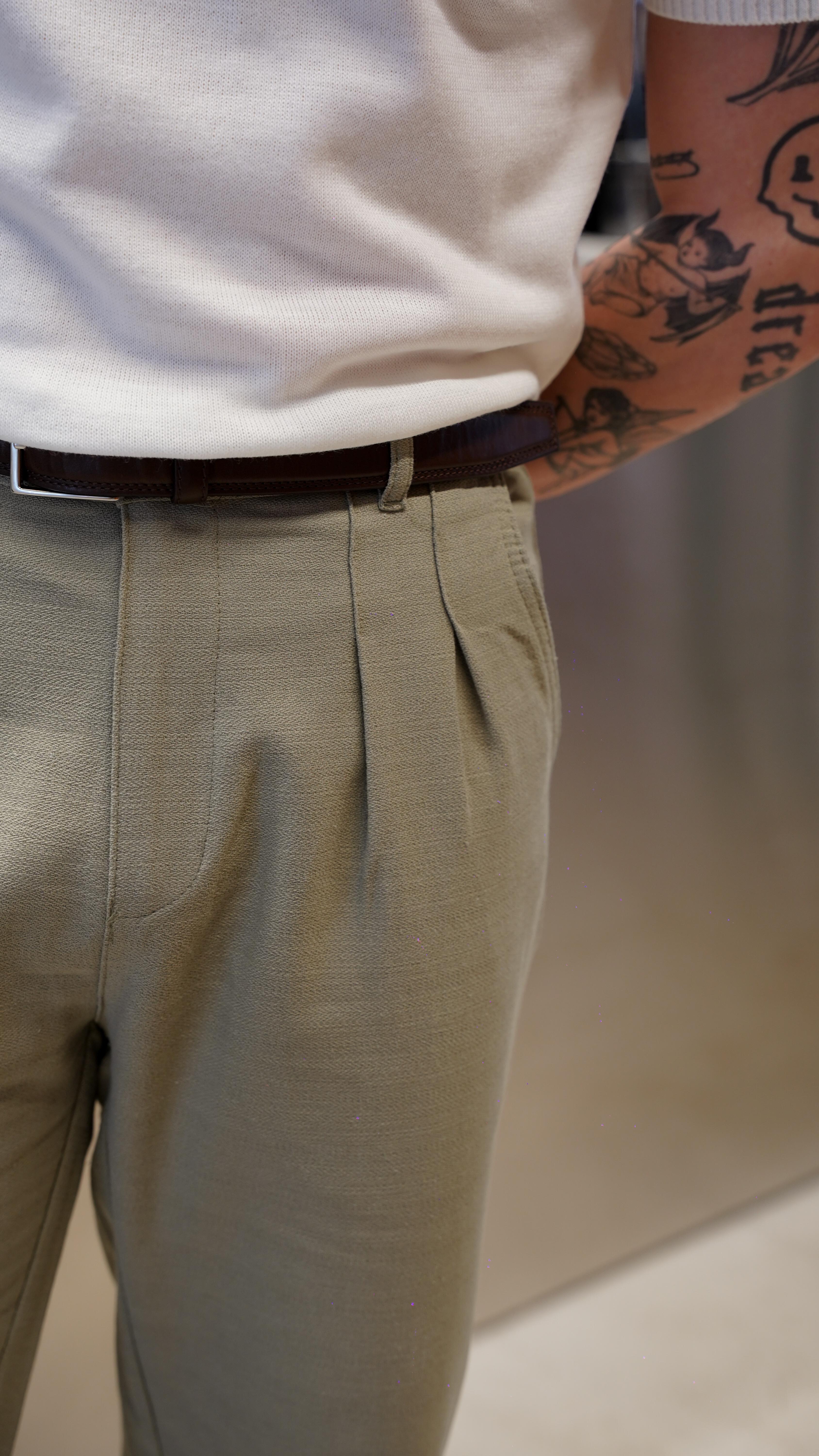 Ham Keten Straight Fit Haki Pantolon 5629