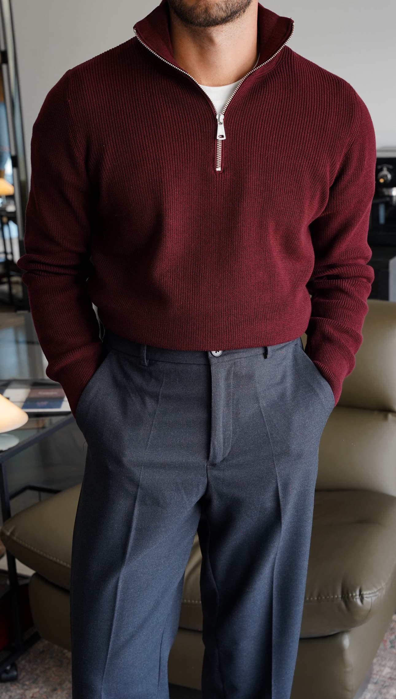 Half Zip Bordo Kazak FW5818