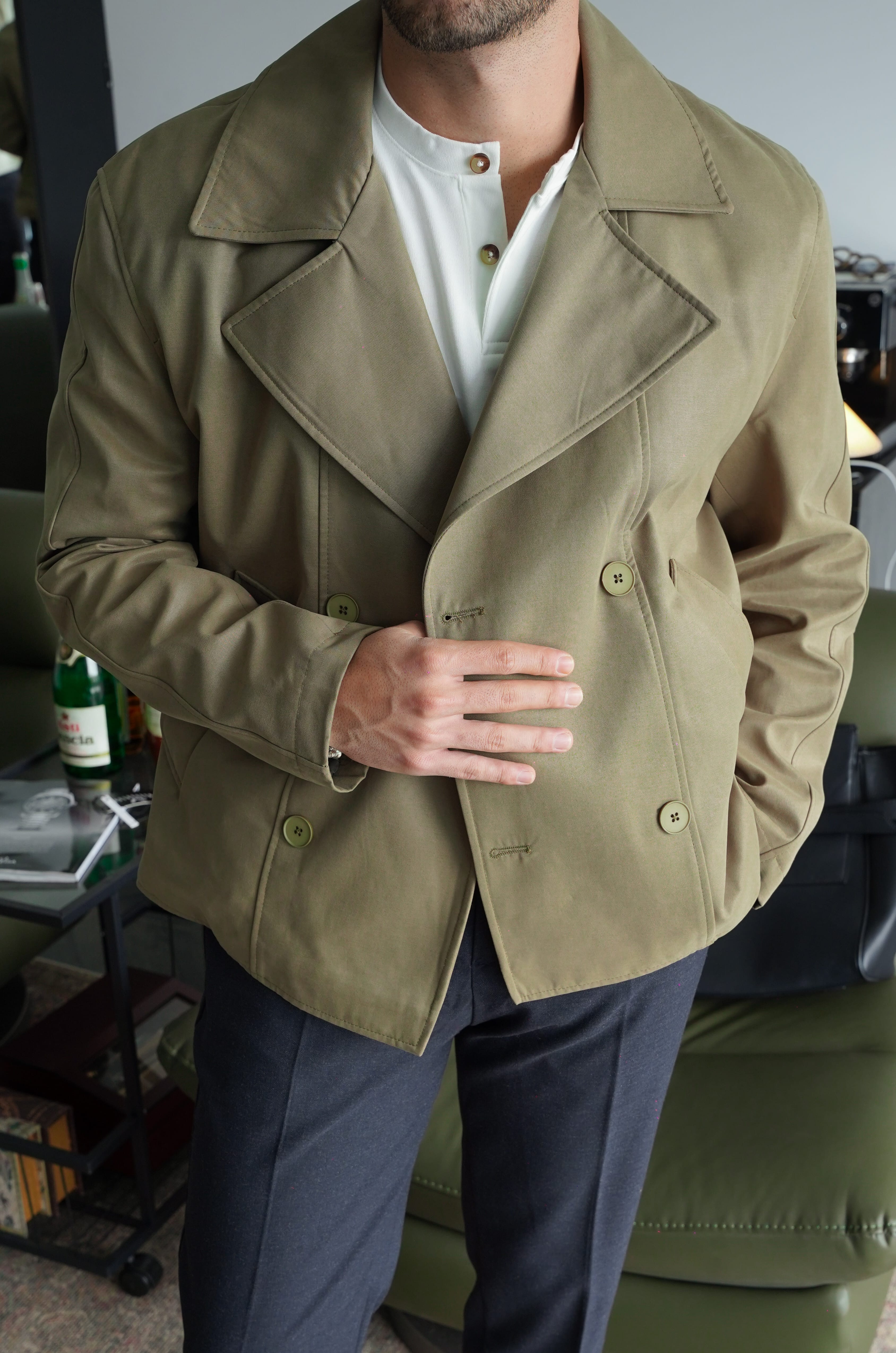 Savile Peacoat Haki Ceket FW5873