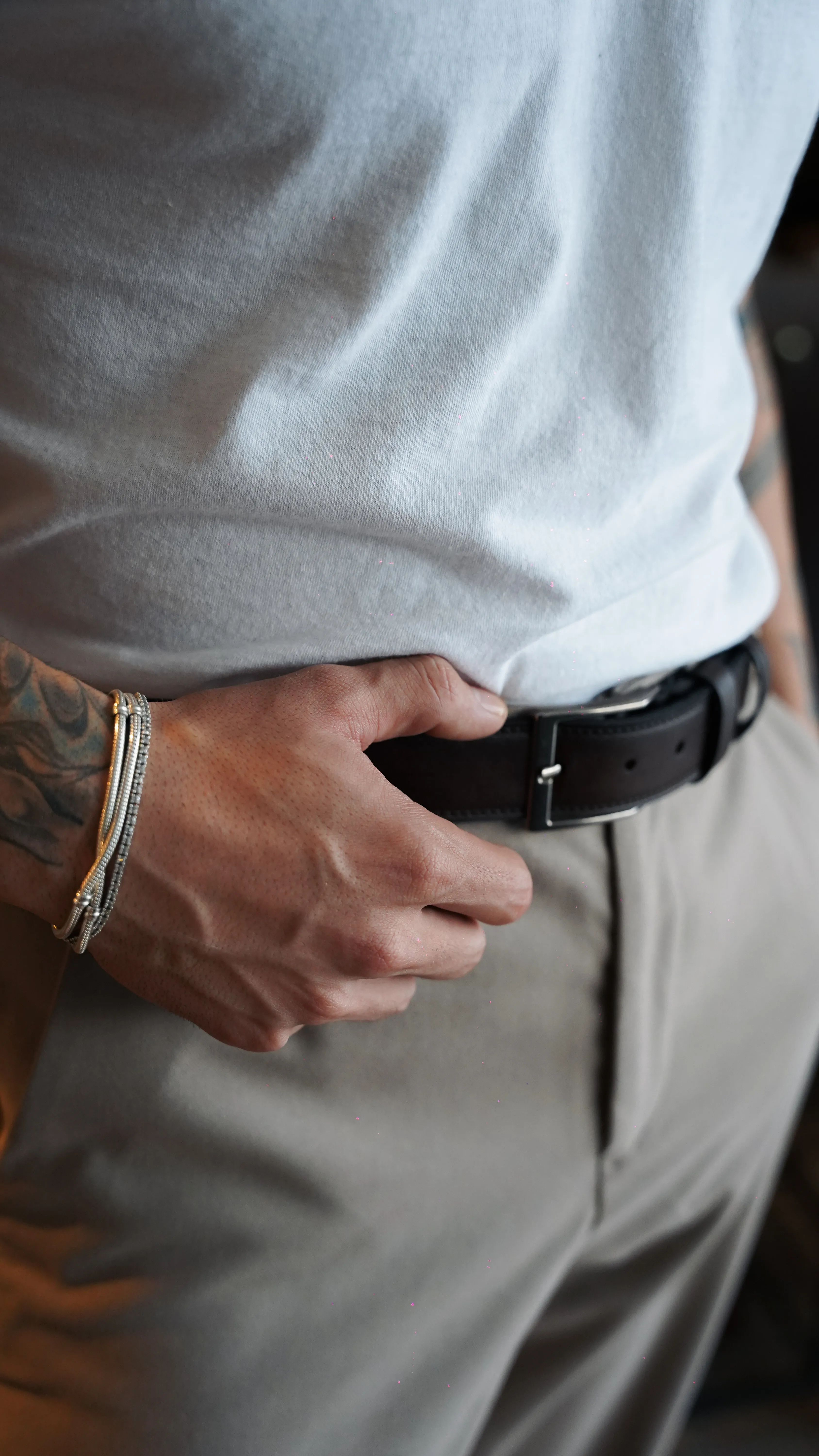 Suni Dikişli Kahve Deri Kemer 4655