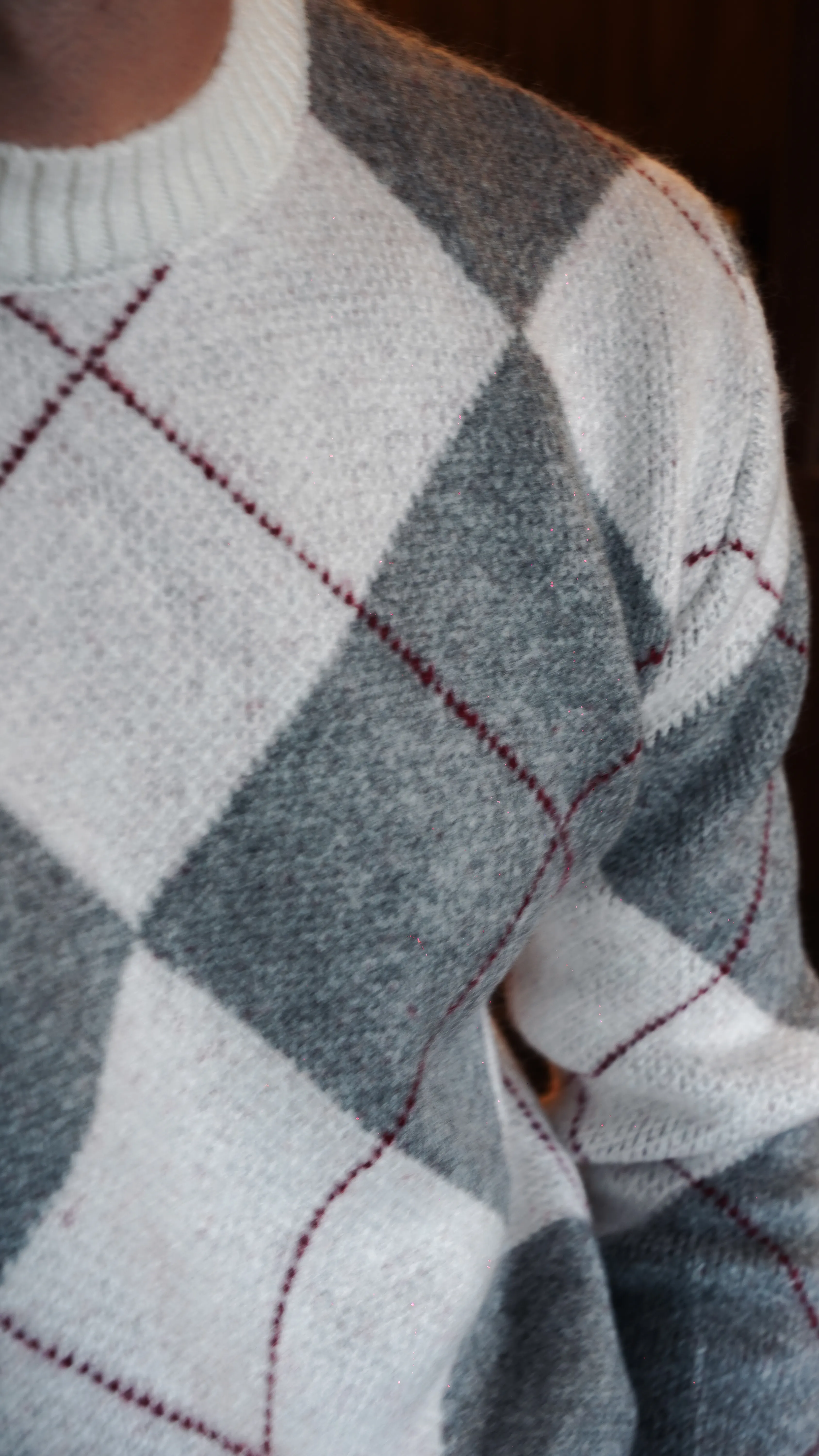 Signature Pattern Gri Yün Kazak FW5911