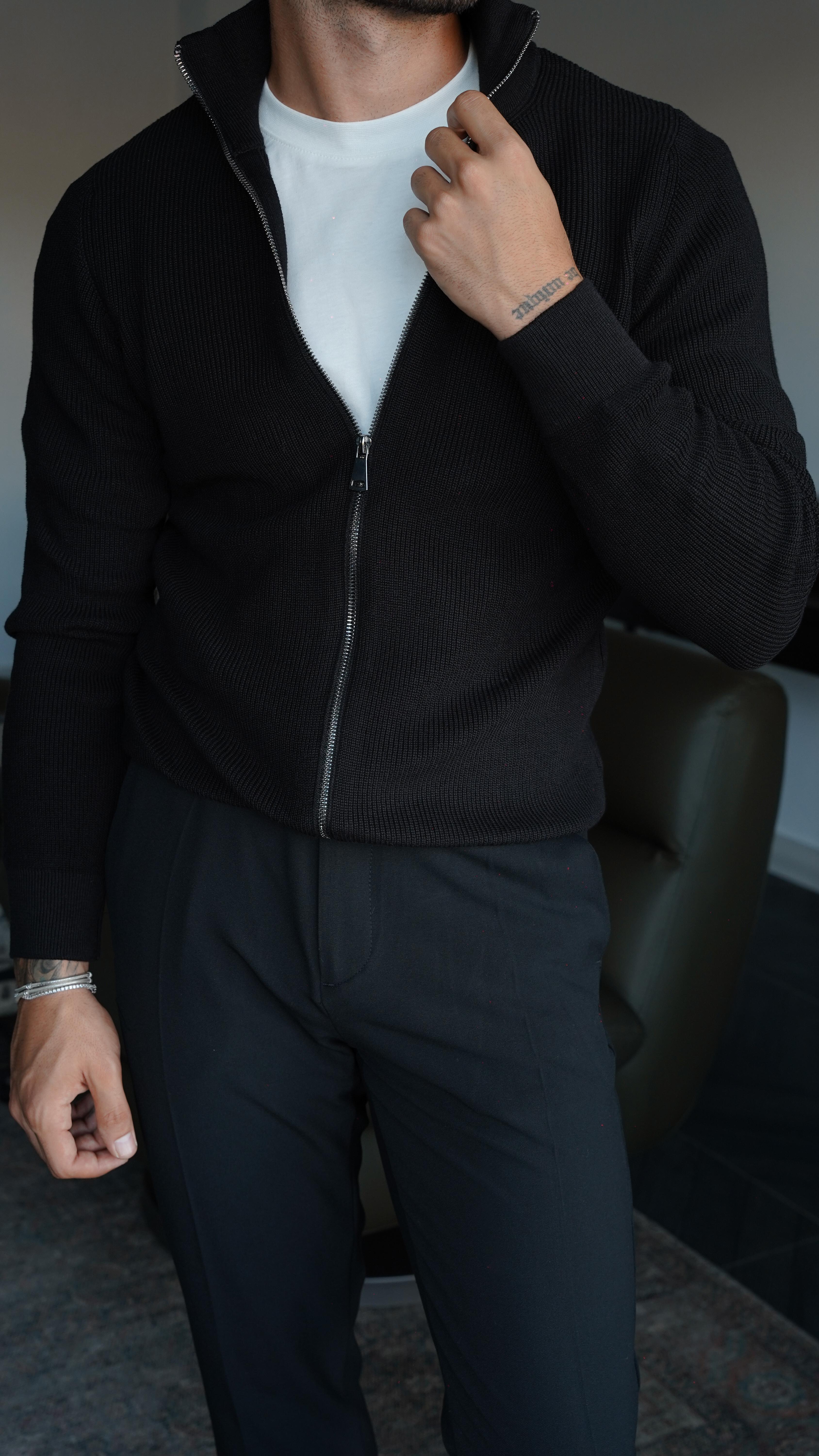 Full Zip Siyah Kazak FW5793