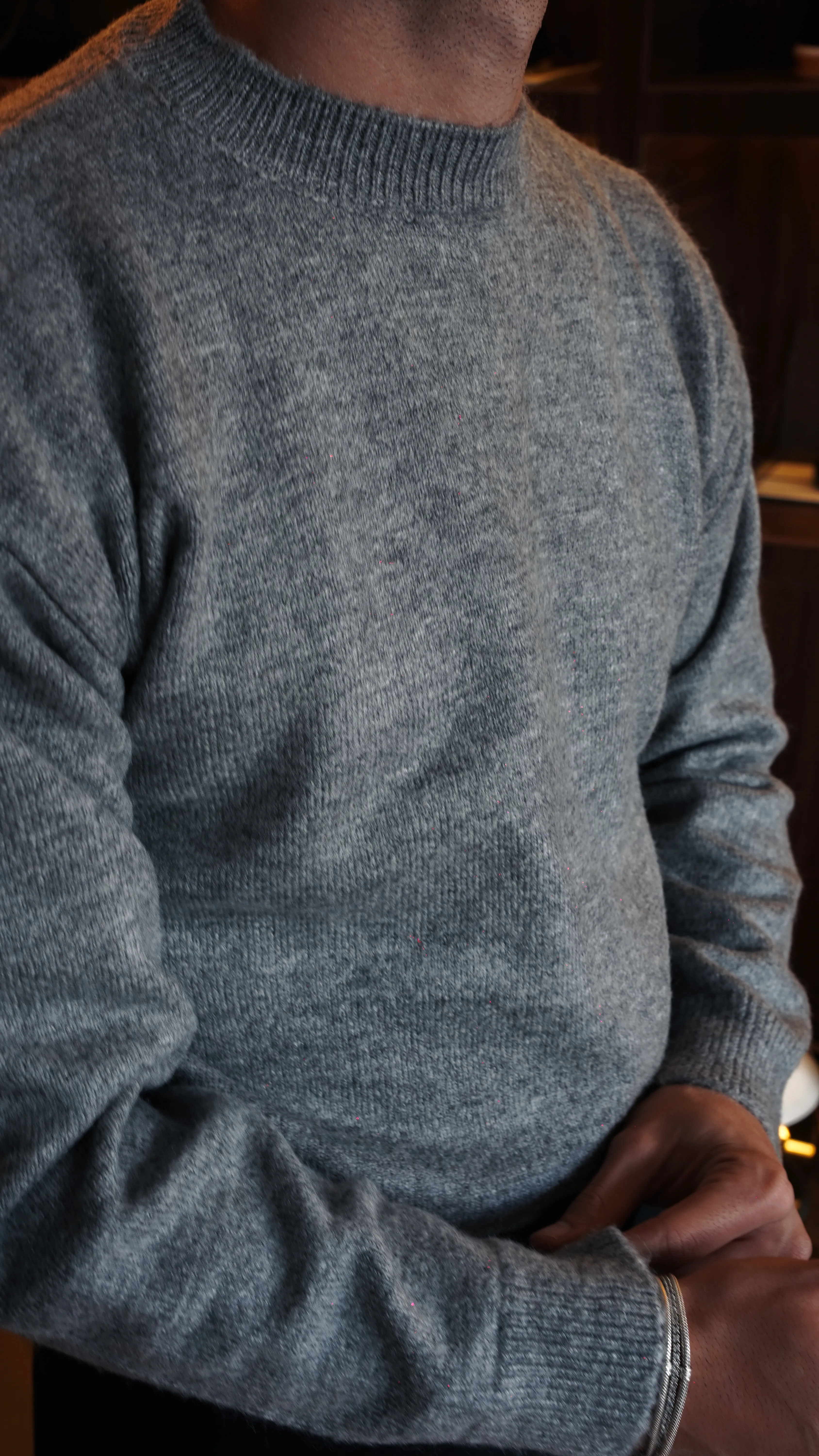 Essential Gri Yün Kazak FW5913